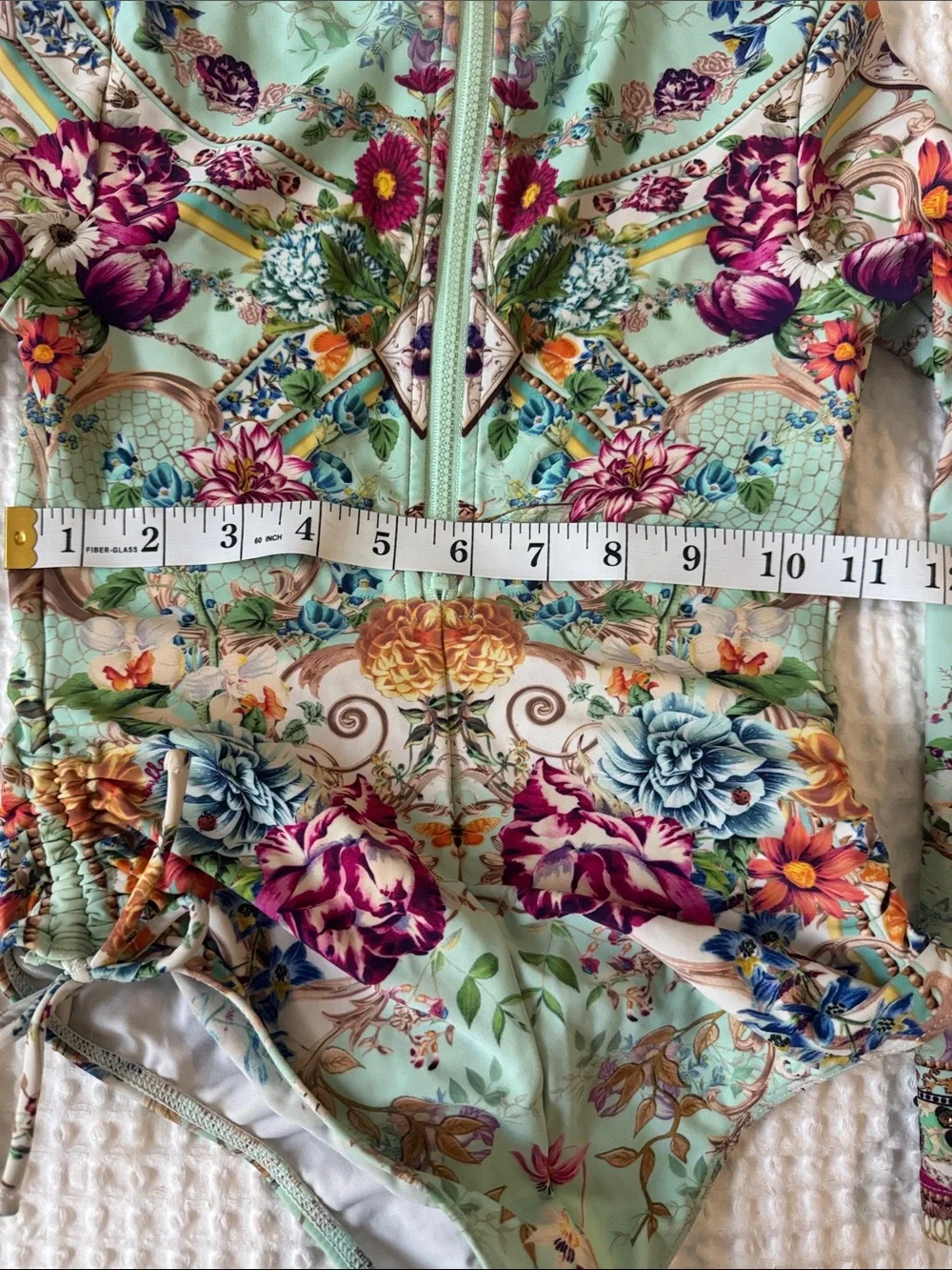 Camilla Girls Mint Floral Long-Sleeve Swim Rashguard